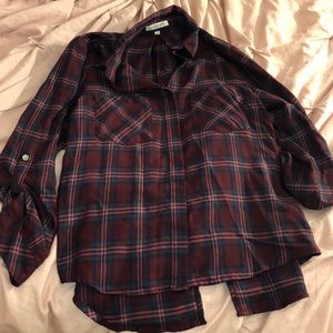 Oversized plaid shirt